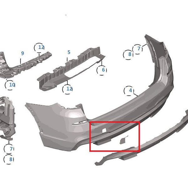 Painted or Primed BMW Right Rear Tow Hook Cover X3 F25 2009 - 2016 w/ M Bumpers