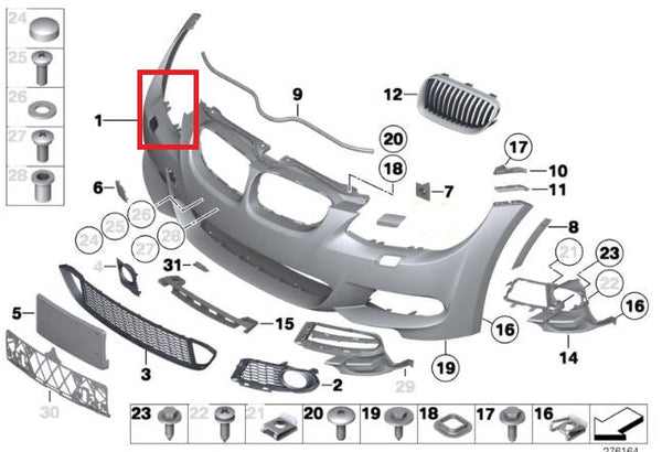 Painted or Primed BMW Right Head Lamp Washing Cover E92 E93 LCI 2008 — 2013 - Liquid Blue B40