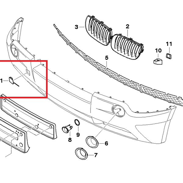 Genuine BMW Front Tow Hook Cover X3 E83 01/2003 - 07/2006