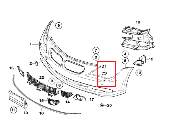 Painted or Primed Genuine BMW Left Headlight Washer Cover 6 Series E63 E64 LCi 2002 - 2010