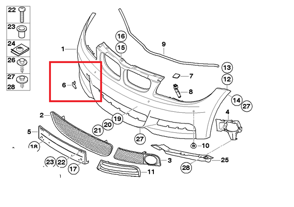 Painted or Primed BMW Front Tow Hook Cover 1 Series E82 E88 M Front Bumper Only