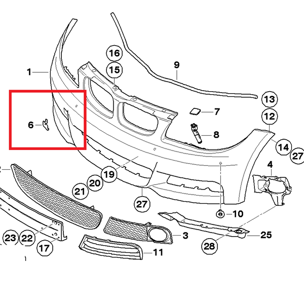 Painted or Primed BMW Front Tow Hook Cover 1 Series E82 E88 M Front Bumper Only