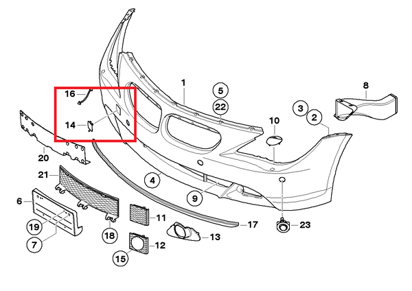 Painted or Primed Genuine BMW Front Tow Hook Cover 6 Series E63 E64 LCi 2002 - 2010