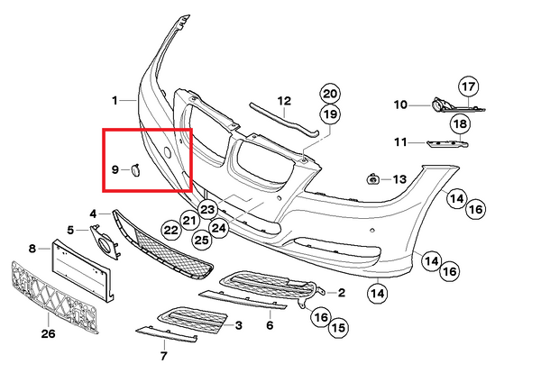 Painted or Primed BMW Front Bumper Tow Hook Cover E90 E91 LCI 3 Series 07 - 12