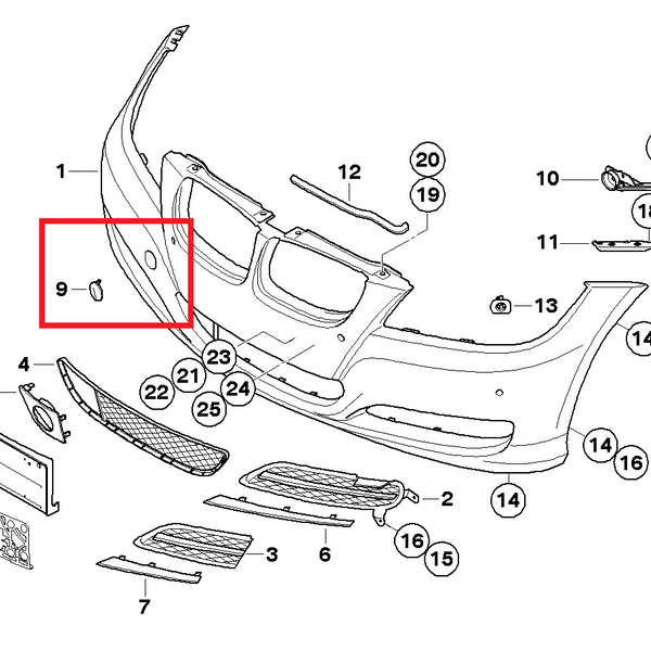 Painted or Primed BMW Front Bumper Tow Hook Cover E90 E91 LCI 3 Series 07 - 12