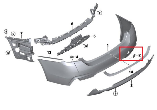 Painted or Primed Genuine BMW Rear Tow Hook Cover 4 Series F32 F33 F36 w/ M Trim