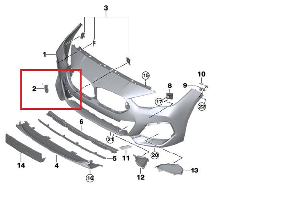 Painted or Primed BMW Front Tow Hook Cover 2 Series F44 Gran Coupé 10/2018 — 12/2019 M Bumpers