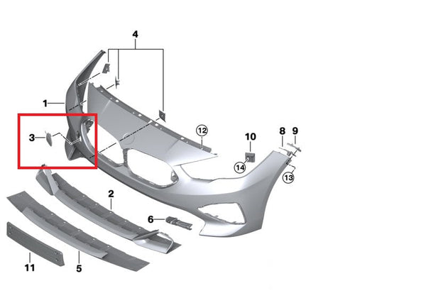 Painted or Primed BMW Front Tow Hook Cover 2 Series F44 Gran Coupé 10/2018 — 12/2019 M Bumpers