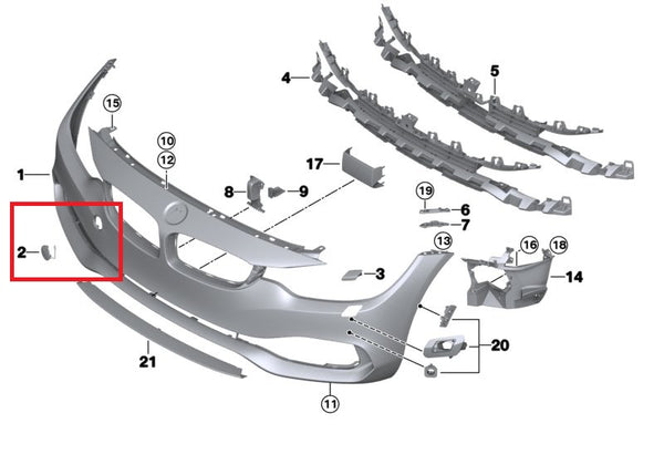 Painted or Primed BMW Front Tow Hook Cover F32 F33 F36 4 Series 2012 - 2019