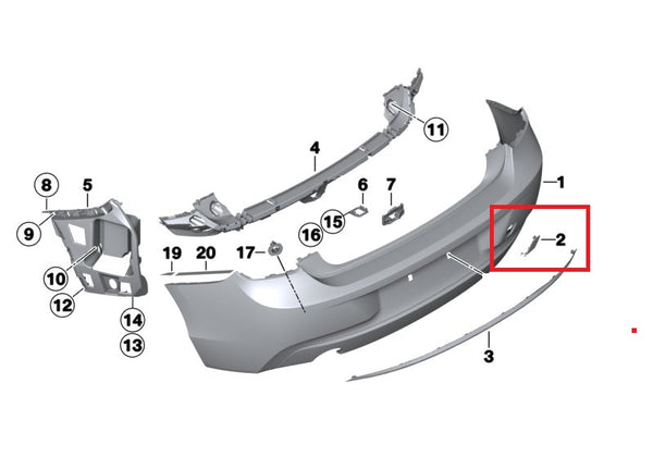 Painted or Primed BMW Rear Tow Hook Cover 2 Series F22 F23 / LCi 2012 - 2019