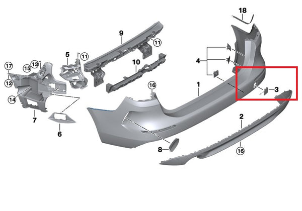 Painted or Primed BMW Rear Tow Hook Cover 2 Series F44 Gran Coupé 10/2018 — 12/2019