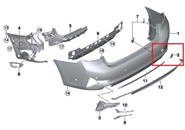 Painted or Primed BMW Rear Tow Hook Cover 3 Series G20 10/2017 — 01/2020