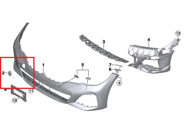 Painted or Primed BMW Front Tow Hook Cover G20 G21 3 Series 10/2017 - 01/2020