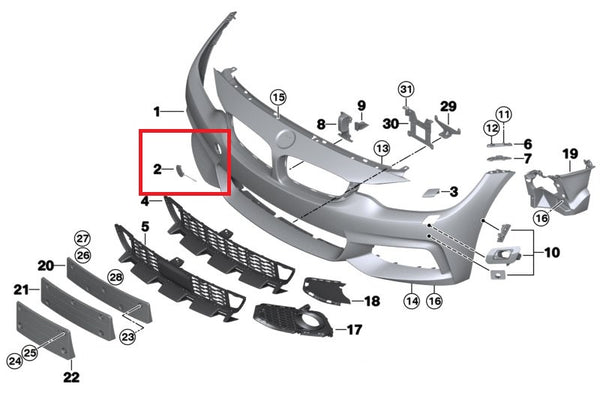 Painted or Primed Genuine Front Tow Hook Cover 4 Series F32 F33 F36 w/ "M" Trim