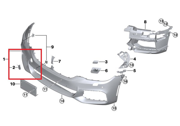 Painted or Primed Front Tow Hook Cover BMW 5 Series F90 M5 01/2016 — 12/2019