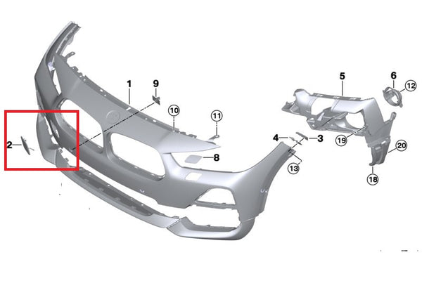 Genuine BMW Front Tow Hook Cover X2 F39 10/2016 — 12/2019