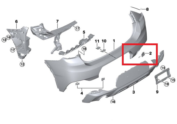 Genuine BMW Rear Tow Hook Cover X2 F39 10/2016 — 12/2019 M Bumper