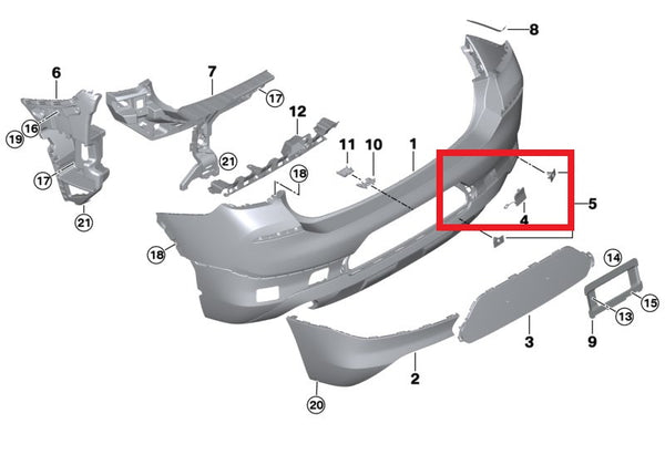 Genuine BMW Rear Tow Hook Cover X2 F39 10/2016 — 12/2019