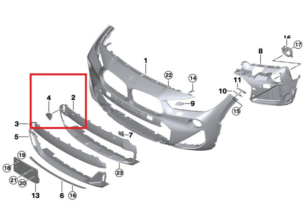 Genuine BMW Front Tow Hook Cover X2 F39 10/2016 — 12/2019 M Bumper