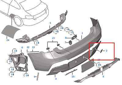 Painted or Primed BMW Rear Tow Hook Cover 2 Series E87 M2 LCi 2014 - 2019