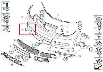 Painted or Primed BMW Front Tow Hook Cover 1 Series E82 E88 2006 - 13  w/ M trim