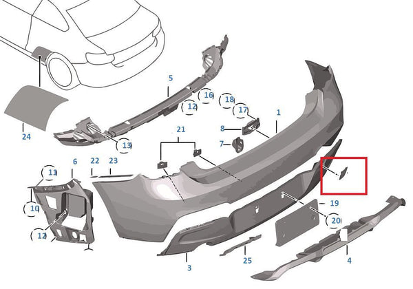 Painted or Primed BMW Rear Tow Hook Cover 2 Series F20 F21 2010 - 2015 3 5 DOOR