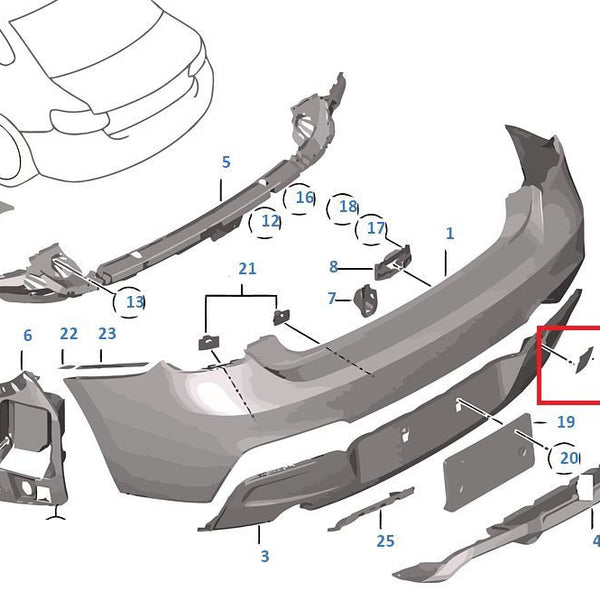 Painted or Primed BMW Rear Tow Hook Cover 2 Series F20 F21 2010 - 2015 3 5 DOOR