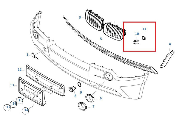 Painted or Primed Genuine BMW Right Head Light Washer Cover E83 X3 2003 - 2006