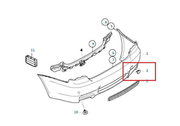 Painted or Primed BMW Rear Tow Hook Cover E92 E93 3 07 - 10 Coupe / Conv M trim