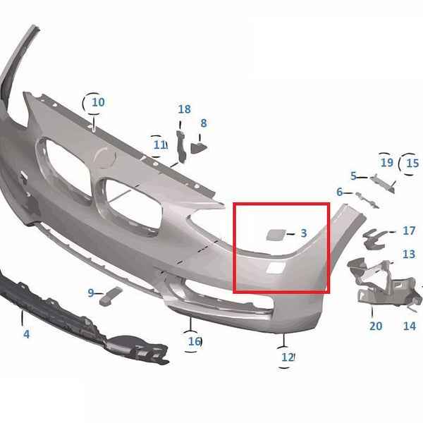 Painted or Primed BMW Right Head Light Washer Cover 2 Series F22 F23 LCi 2012 - 2019