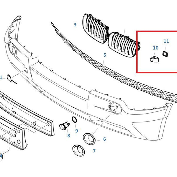 Painted or Primed Genuine BMW Left Head Light Washer Cover E83 X3 2003 - 2006