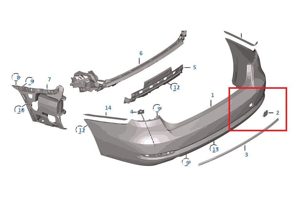 Painted or Primed BMW Rear Tow Hook Cover F34 GT LCi 3 Series 2012 - 2019 with M Bumpers