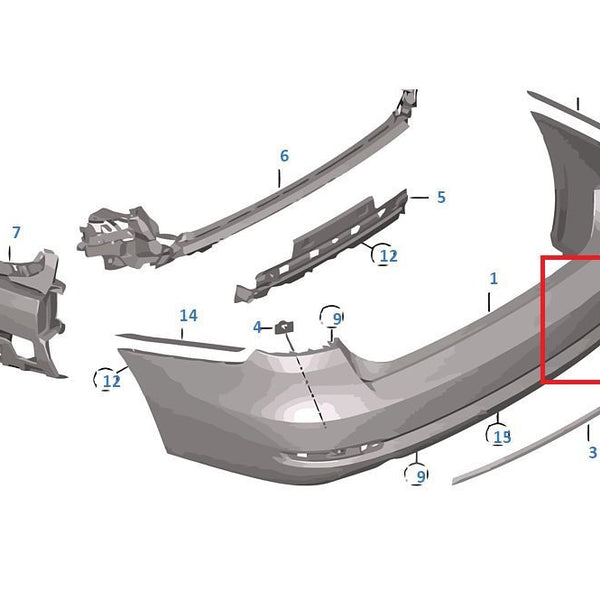 Painted or Primed BMW Rear Tow Hook Cover F34 GT LCi 3 Series 2012 - 2019 with M Bumpers