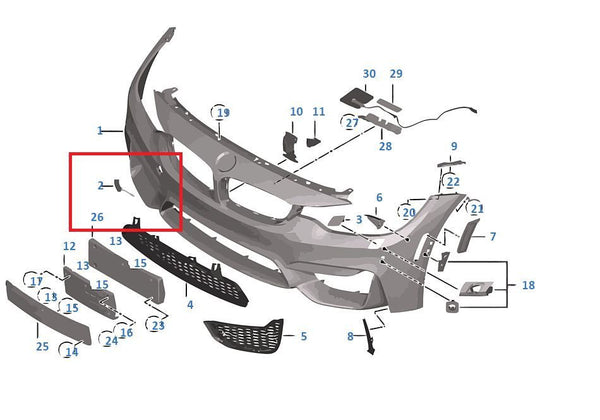 Painted or Primed BMW Front Tow Hook Cover F80 F82 F83 M3 M4 2012 - 2019