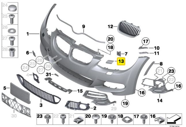 Painted or Primed BMW Left Head Lamp Washing Cover E92 E93 LCI 2008 — 2013