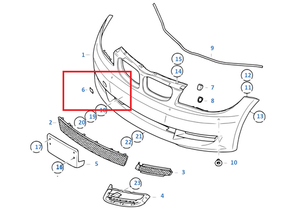 Painted or Primed BMW Front Tow Hook Cover 1 Series E82 E88 2006 - 13 Coupe Conv