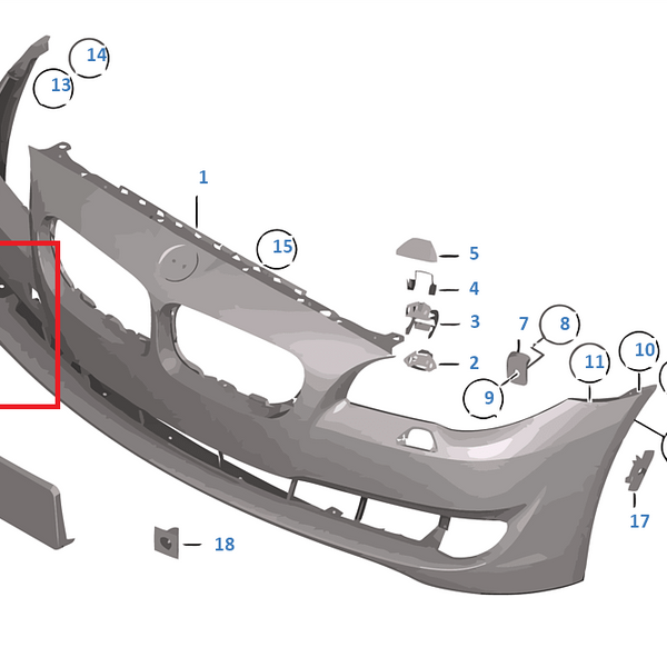 Painted or Primed BMW Front Bumper Tow Hook Cover 5 Series F10 F11 2009 - 6/2013