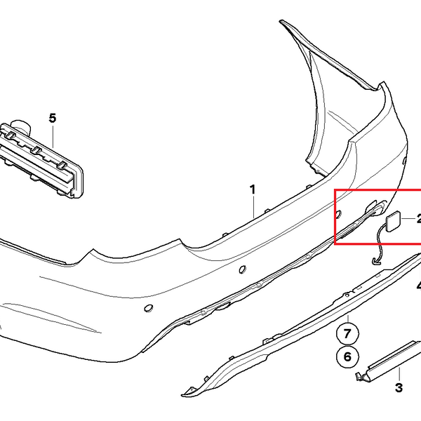 Painted or Primed BMW Rear Tow Hook Cover 5 Series E60 E61 2001 — 2007