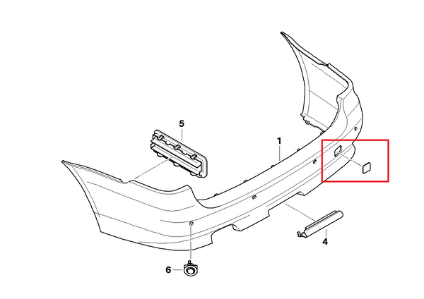 Painted or Primed BMW Rear Tow Hook Cover 5 Series E61 2002 — 2010