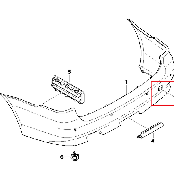 Painted or Primed BMW Rear Tow Hook Cover 5 Series E61 2002 — 2010