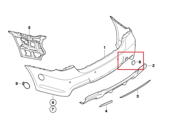 Painted or Primed BMW Rear Bumper Tow Hook Cover E90 E91 LCI 3 Series 07 - 12 w/ M BUMPERS