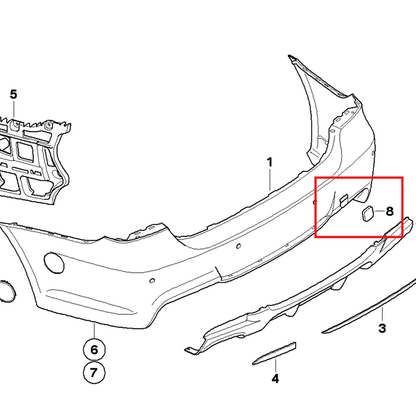 Painted or Primed BMW Rear Bumper Tow Hook Cover E90 E91 LCI 3 Series 07 - 12 w/ M BUMPERS