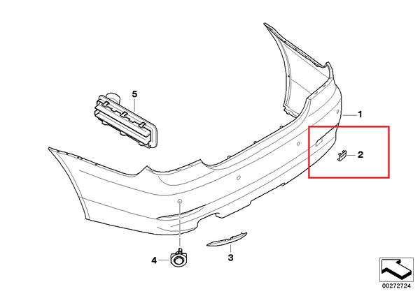 Painted or Primed BMW Rear Tow Hook Cover 5 Series E60 LCI 10/2005 — 12/2009