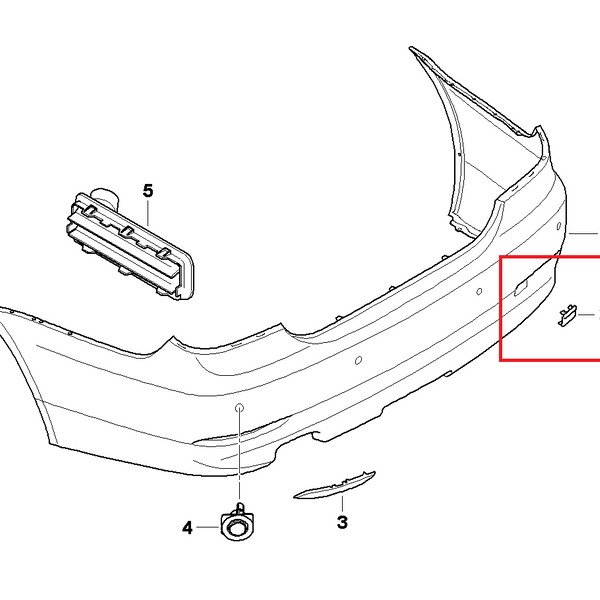 Painted or Primed BMW Rear Tow Hook Cover 5 Series E60 LCI 10/2005 — 12/2009