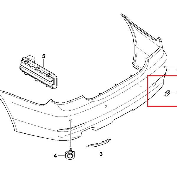 Painted or Primed BMW Rear Tow Hook Cover 5 Series 5' E60 12/2001 — 02/2007