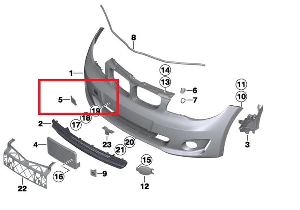 Painted or Primed BMW Front Tow Hook Cover 1 Series E82 E88 11/2006 - 10/2013