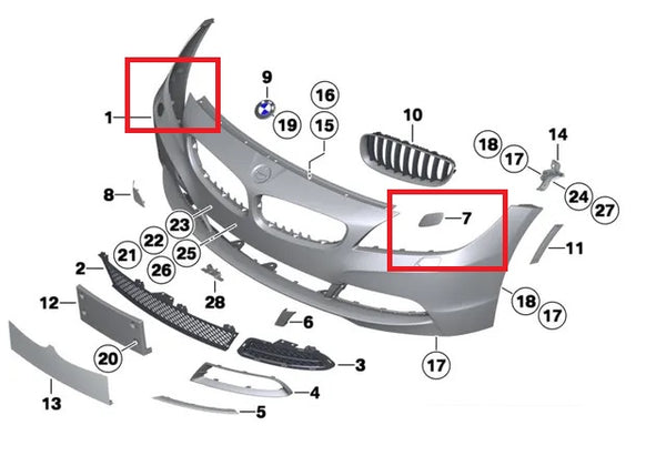 Painted or Primed Genuine BMW Right Headlight Wash Cover Z4 E89 01/2008 — 08/2016