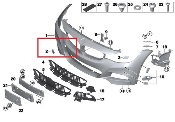 Painted or Primed BMW Front Tow Hook Cover F34 GT / GT LCi 3 Series 2012 - 2018 with M Bumper