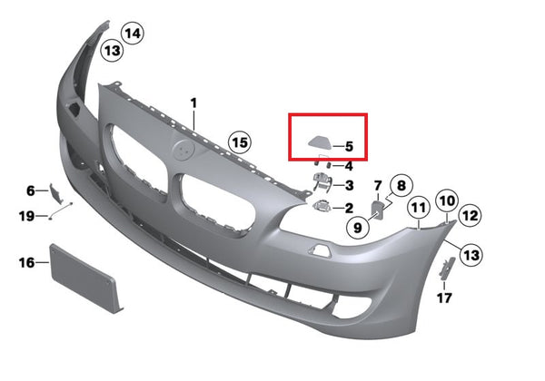 Genuine BMW Left Headlight Washer Cover 5 Series F10 F11 01/2009 — 06/2013