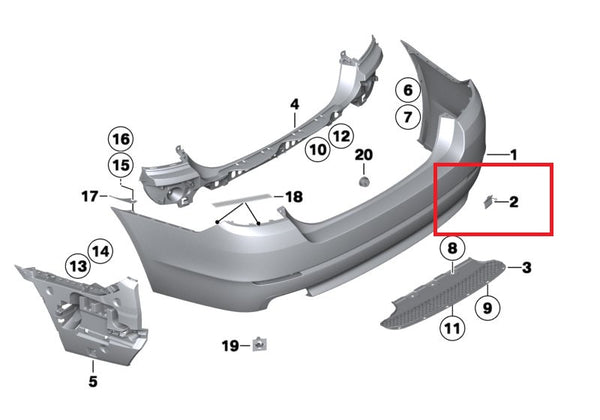 Genuine BMW Rear Tow Hook Cover 5 Series F10 01/2009 — 06/2013